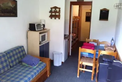 Image de Studio 4personnes exposé sud et vue pistes avec Balcon.