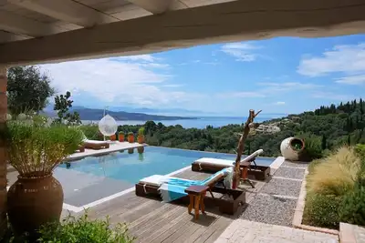 Villa de luxe  Corfou | Villa de luxe Sinium | Villa 3 chambres avec piscine privee et vue sur la me