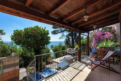 Image de Maison de vacances \"Casa Sulla Spiaggia 1\" avec vue sur mer, terrasses et jardin