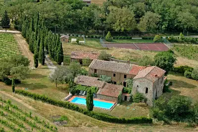 Image de Traumblick in die Toskana vom Landhaus mit Pool auf Hügel zw. Siena u. Florenz