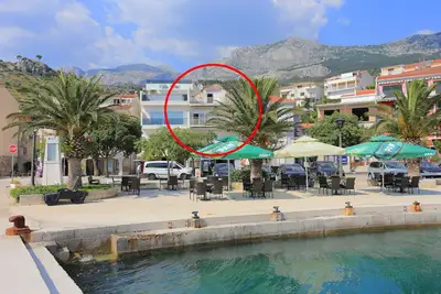 Appartement d'une chambre avec le balcon et la vue sur le mer Podgora, Makarska (A-18918-c)