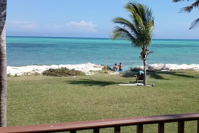 Cobalt electric blue water views directly on the beach.