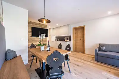 Image de Appartement \"Leierhof Olivia\" avec vue sur les montagnes, Wi-Fi, balcon et jardin