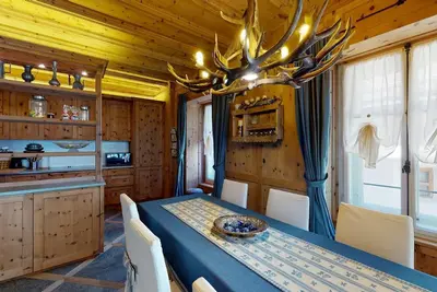 In the heart of the charming village of Pontresina, right next to the famous Hot