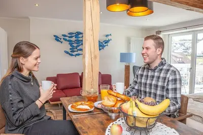 Hayloft with balcony and view of the Maar for 1-2 persons. - Hof Krebs, vacation apartments