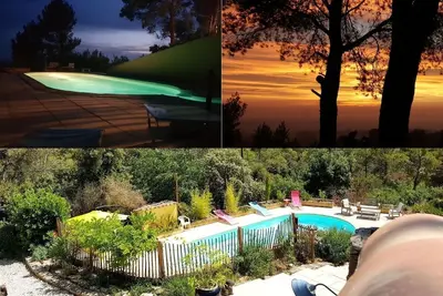 Image de Villa \"Lou Serraire\" dans la montagne. Vue étonnante du Lubéron et des Alpilles.