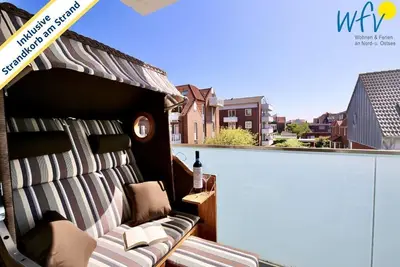 Image de Comfortable vacation apartment with balcony and private beach chair on the beach