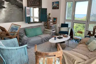 Image de Villa bohème chic à Sauzon avec vue mer et wifi