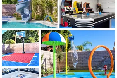 Private Splash-Pad, Water Slide, B-ball Court, Heated Pool & Spa, Arcade Room