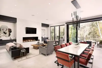 Image de La Forêt | Modern Mountain Retreat w/ Hot Tub, Elevator - Forest Road