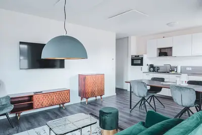 Modern accommodation close to the beach.