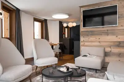 Image de Duplex plein sud à Courchevel Village - 4 pers - Pieds des pistes, balcons, parking, casier à skis