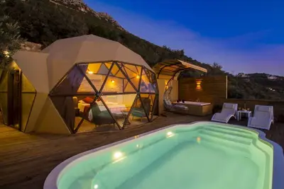 Glamping' Dome for 2, nr. Kalkan with beautiful sea views No:3