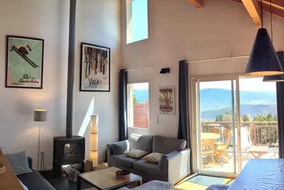 Image de Chalet «Le Balcon des Ecureuils» 8 pers. proche centre, terrasse sud vue superbe