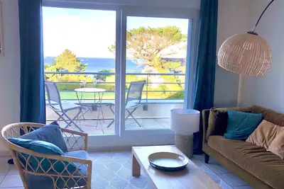 Image de Appart. vue mer, plage 100m, grand balcon, 2 chambres, parking sécurisé