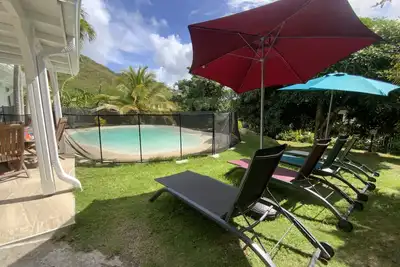 Image de Villa climatisée avec piscine, lagon privé, proche mer, idéale couple et famille