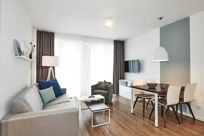 Image de Apartment with two balconies incl. use of swimming pool & sauna near the beach -