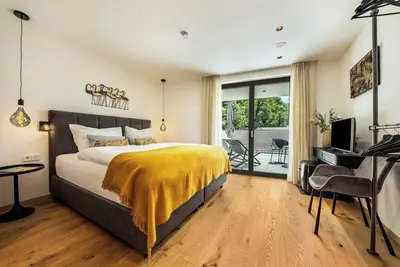 Image de Nouvel hébergement \"Videre Lodge Doppelzimmer\" avec vue sur les montagnes, Wi-Fi et terrasse