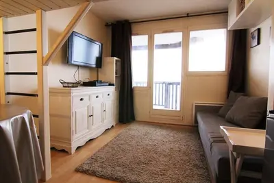 Image de 3ème étage, balcon, télévision, casier à ski, 21m², Alpe d'Huez