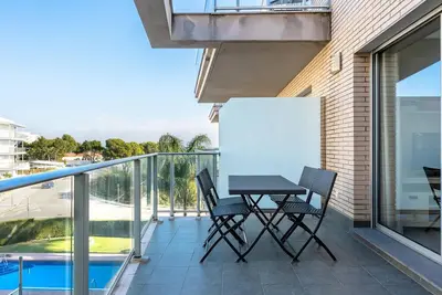 Appartement 1ère ligne de mer avec solarium