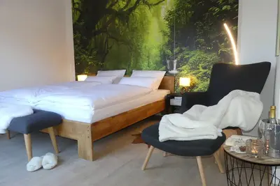 Image de Appartement-Moderne-Salle de bain privée séparée-Vue sur Jardin