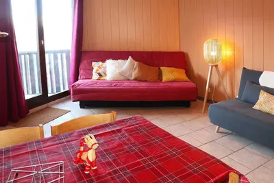 Image de Studio équipé pour 4 au pied des pistes, balcon, animaux admis