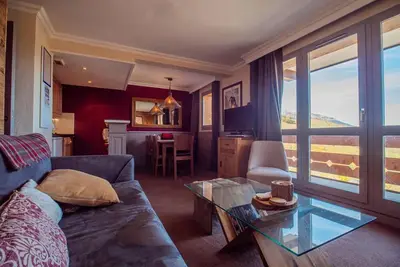 Image de À 150m des pistes de ski, 2ème étage, vue vallée, balcon, télévision, casier à ski, 48m², Valmorel