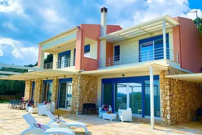Best luxury villa with private beach in Barbati with amazing sea view