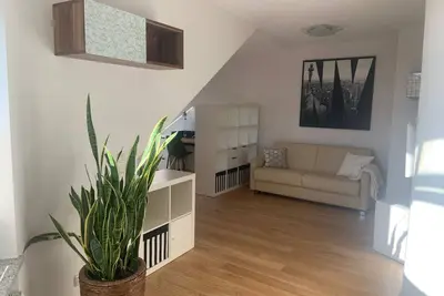 Image de Modern 50 sqm apartment with living room, bedroom and balcony
