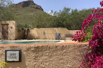 Image de Villa near Mojacar, Almeria, Spain overlooking a lush valley.