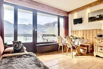 Image de À 50m des pistes de ski, 6ème étage, vue lac, balcon, casier à ski, 30m², Tignes