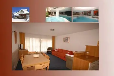 Image de 20m du centre station, 3ème étage, vue pistes de ski, remise en forme, piscine, sauna, télévision