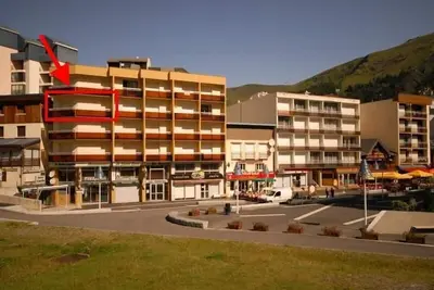 Image de 100m du centre station, 1er étage, vue pistes de ski, télévision, 40m², Gourette