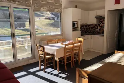 Image de 100m du centre station, 2ème étage, vue pistes de ski, balcon, télévision, 35m², Gourette
