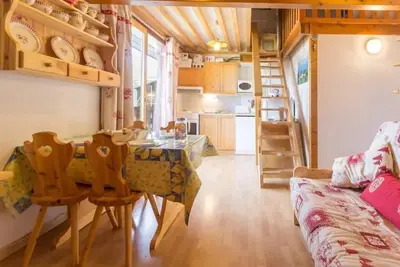 Image de À 100m des pistes de ski, 4ème étage, balcon, télévision, casier à ski, 41m², Montalbert