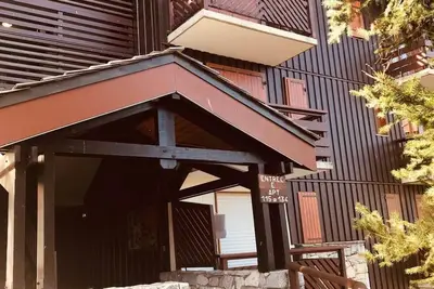 Image de À 100m des pistes de ski, 2ème étage, vue pistes de ski, balcon, télévision, casier à ski, 31m²