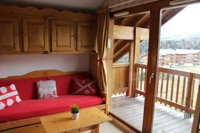 Image de À 200m des pistes de ski, 5ème étage, vue montagne, balcon, télévision, 31m², Superdévoluy
