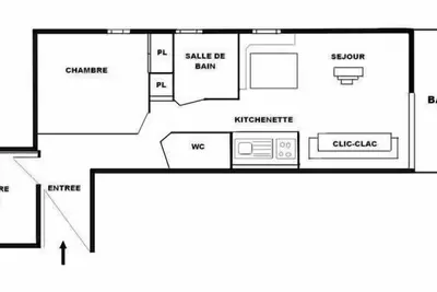 Image de À 100m des pistes de ski, 2ème étage, balcon, casier à ski, 30m², Les Saisies