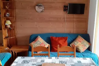 Image de À 150m des pistes de ski, Rez-de-chaussée, terrasse, télévision, casier à ski, 36m², Aussois