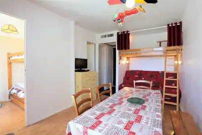 Image de 50m du centre station, 3ème étage, balcon, télévision, 23m², La Toussuire