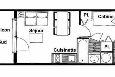 Image de À 100m des pistes de ski, 2ème étage, vue pistes de ski, balcon, télévision, casier à ski, 22m²