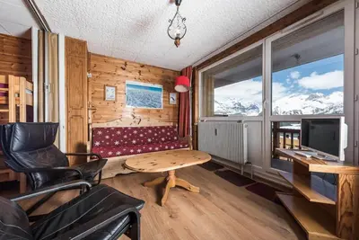 Image de 4ème étage, balcon, télévision, casier à ski, 32m², Tignes