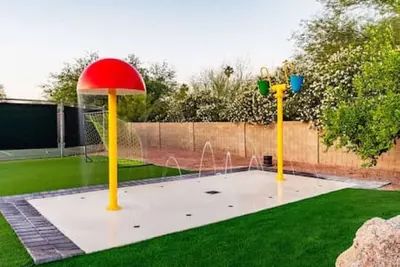 Splash Pad, Heated Pool, Hot Tub, Kid's Dream Yard
