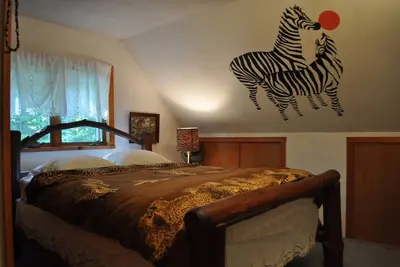 Image de Russian and South African room in cabin surrounded by state forest