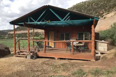 Rustic Bunkhouse with canyon views.