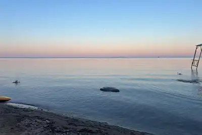 Image de Lake Huron view just a minute walk to private sandy beach.