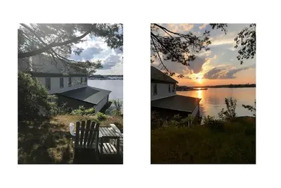 Image de Sunny cottage built over the water on the St. Lawrence River