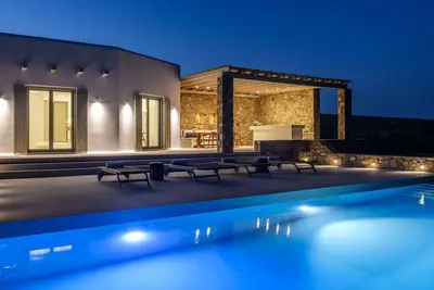 Image de Cycladic Island Villa over Kalafatis Beach / Scenic views of Aegean Sea