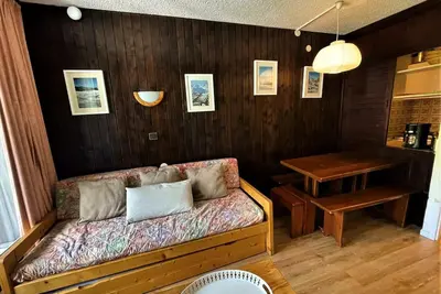 Image de Studio 4 personnes avec baignoir et balcon aux Ménuires