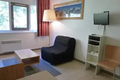 Image de À 100m des pistes de ski, 2ème étage, vue montagne, télévision, casier à ski, 37m², Flaine